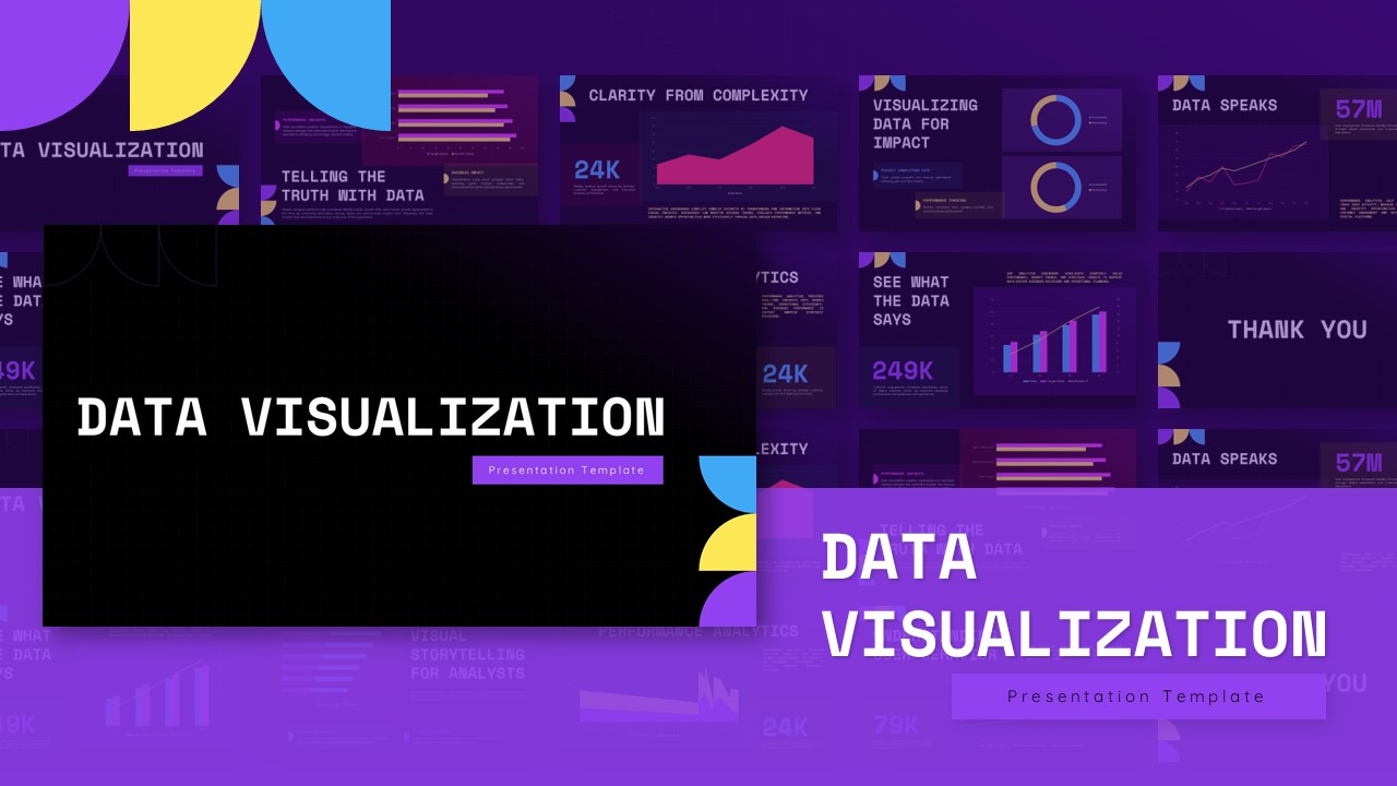 Data Visualization Template - Modern cover slide with colorful charts preview