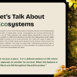 Ecosystem Education Template - intro slide with forest pathway image, quotation text, and mushroom graphics