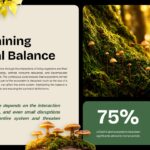 Ecosystem Education Template - natural balance slide with 75% statistic box, moss and mushroom photography