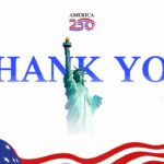 America 250 Template - Thank you closing slide to conclude patriotic presentations with respectful appreciation