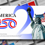 America 250 Template - Complete template overview showing all slides available for patriotic presentations