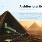 Great Pyramid Architecture - Modern wireframe overlay on pyramid revealing engineering precision and structural design