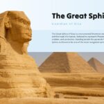 Great Sphinx Guardian - Majestic limestone statue in foreground with pyramids backdrop showcasing ancient protection symbol