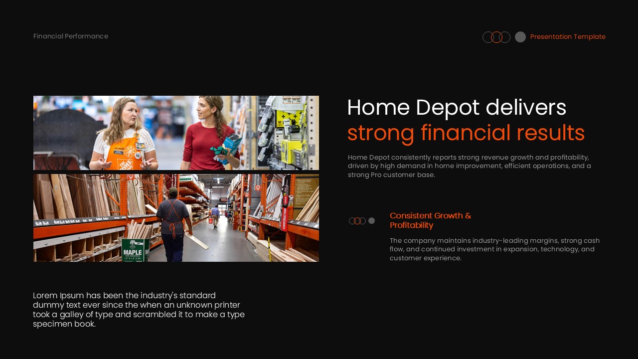 Home Depot financial results - growth and profitability template