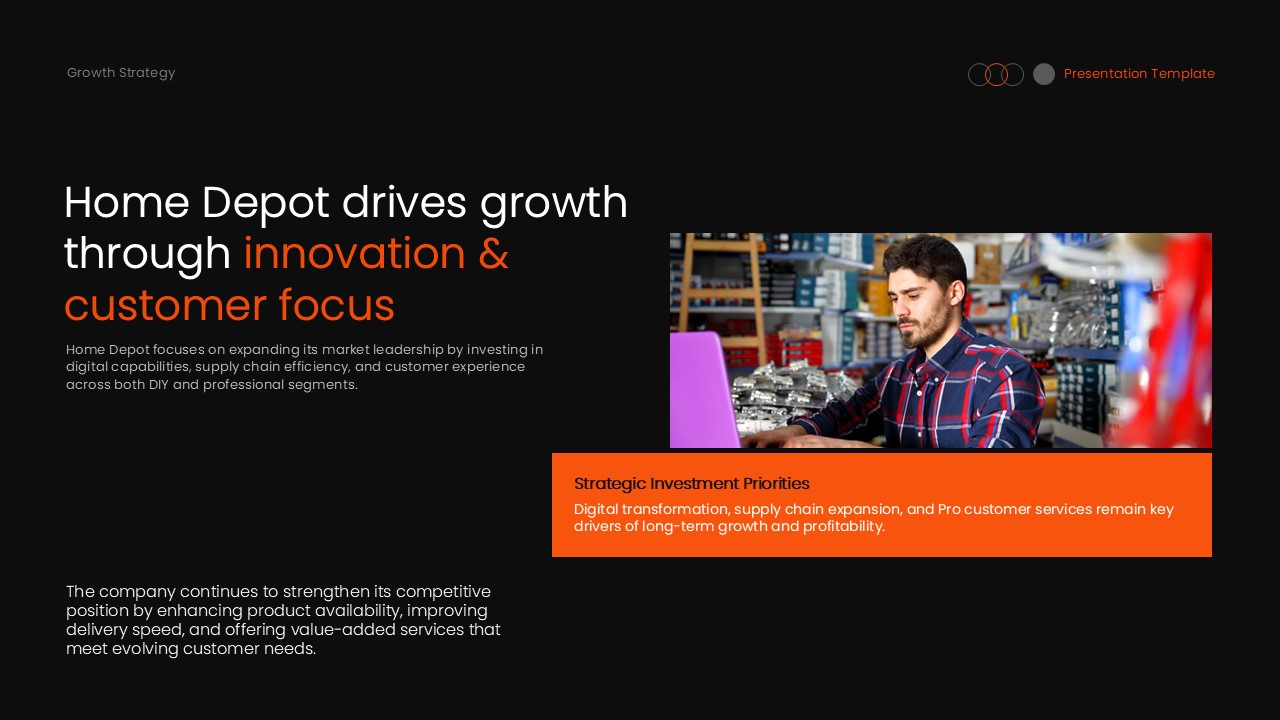 Home Depot growth strategy - innovation and digital transformation slide