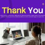 Hybrid Learning Template - thank you closing slide with purple gradient and student workspace