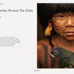 Global Indigenous Template - Communities slide with face paint portrait and population statistics text