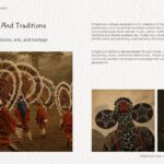 Indigenous Culture Template - Traditions slide with ceremonial dance photo and traditional crafts images