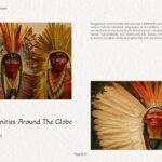 Indigenous Diversity Template - Global communities slide featuring traditional feathered headdresses and regalia