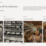 Indigenous Day Template - History timeline slide showing celebration origins from 1982 to today with photos