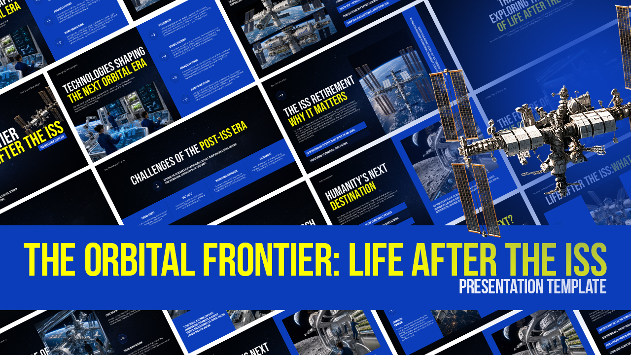 International Space Station Transition Plan Template - Complete presentation overview with space theme design
