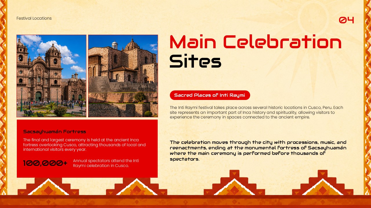 Inti Raymi Festival Template - Main celebration sites and venues