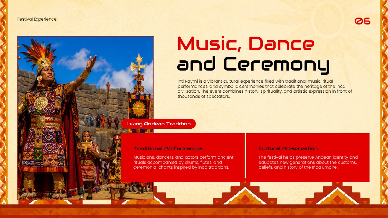 Inti Raymi Festival Template - Music, dance and ceremony performances