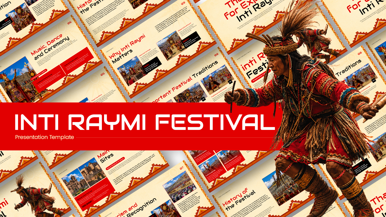 Inti Raymi Festival Template - Cover slide with multiple slide previews