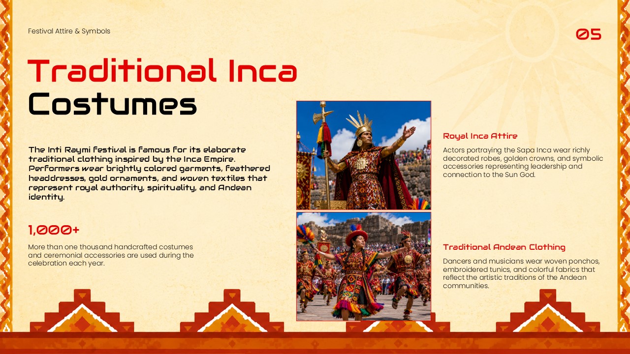 Inti Raymi Festival Template - Traditional Inca costumes showcase
