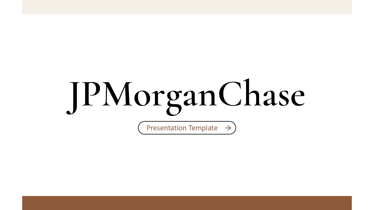 JPMorgan Chase title slide template with elegant typography for presentation opening