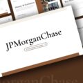 JPMorgan Chase template showcase displaying 11 professional slides for corporate presentations
