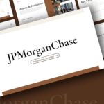 JPMorgan Chase template showcase displaying 11 professional slides for corporate presentations