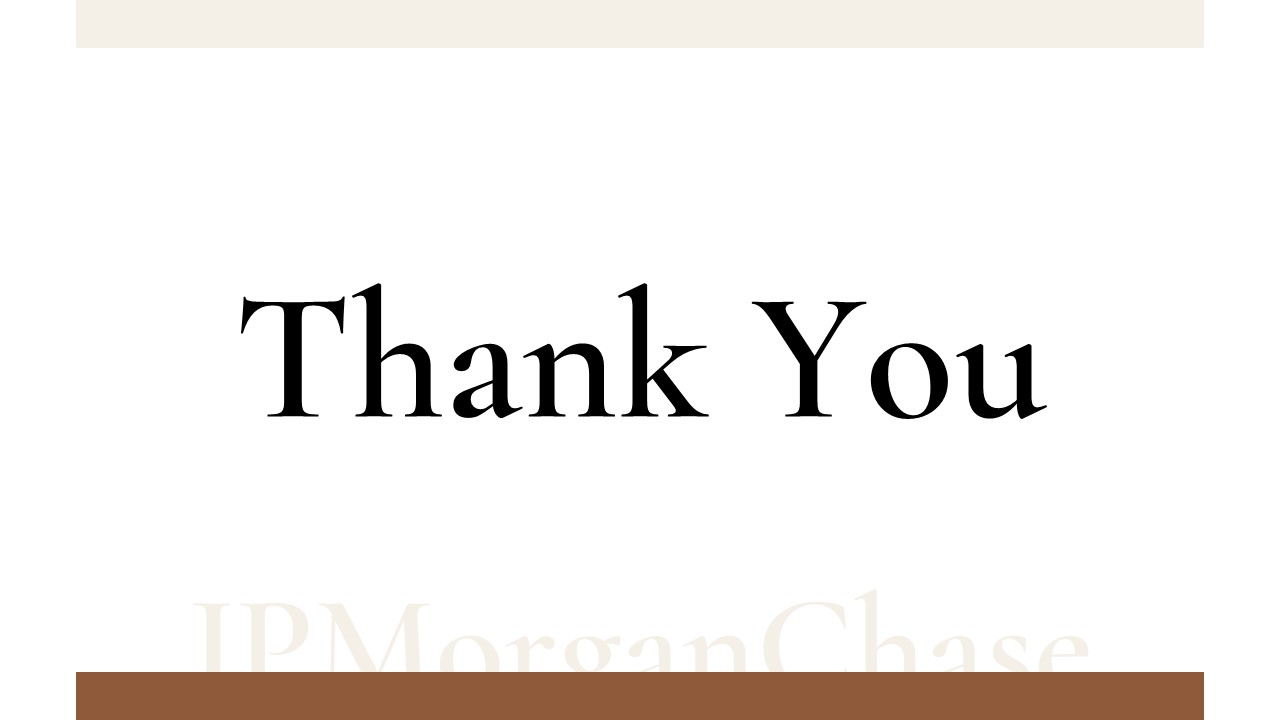JPMorgan Chase thank you slide for professional presentation closing