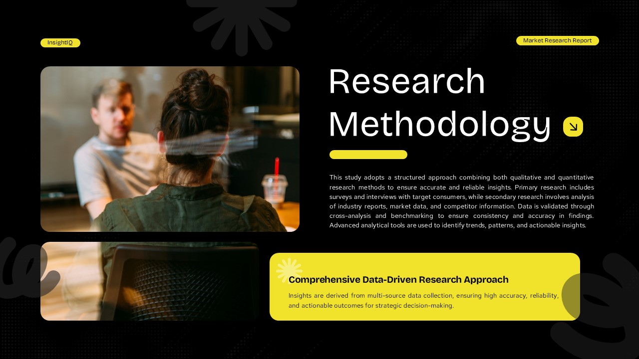 Market Research Report Template methodology slide to explain data collection and research processes