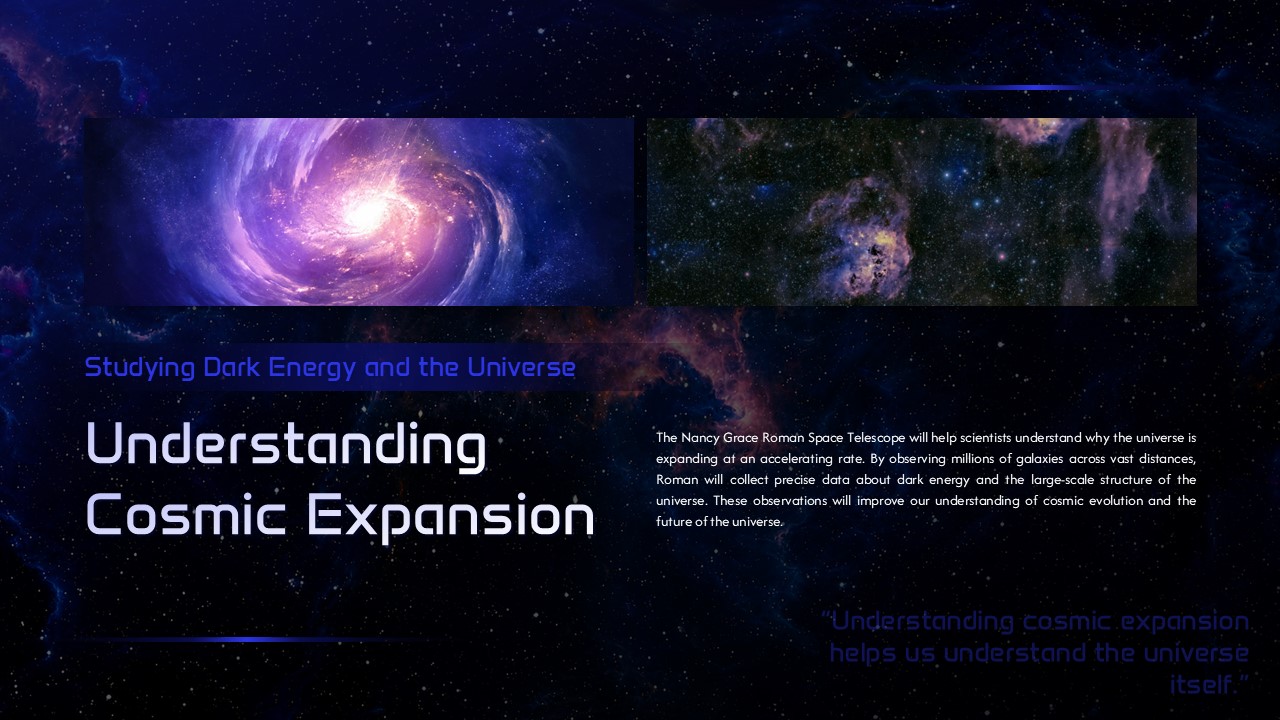Nancy Grace Roman Cosmic Expansion - Galaxy imagery illustrates dark energy research and universe expansion studies
