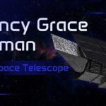 Nancy Grace Roman Space Telescope - Elegant title slide with telescope silhouette against deep space nebula backdrop