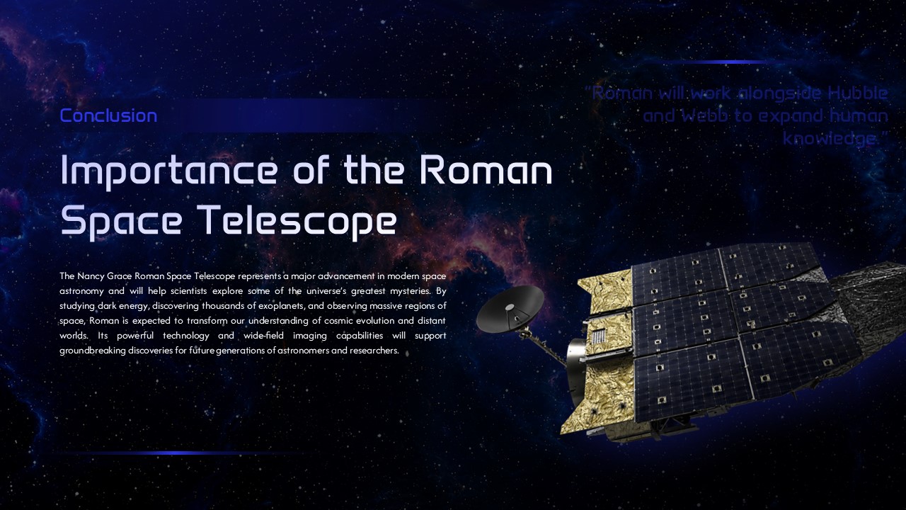 Nancy Grace Roman Conclusion - Final thoughts on telescope significance with inspiring cosmic imagery