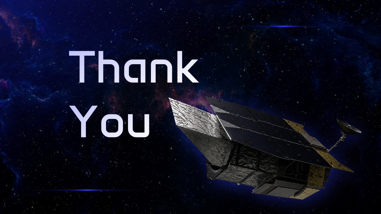 Nancy Grace Roman Thank You - Simple appreciation slide with telescope silhouette in elegant space setting