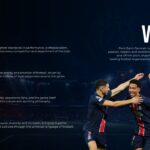 PSG Values Template - Four core values with team celebration photo