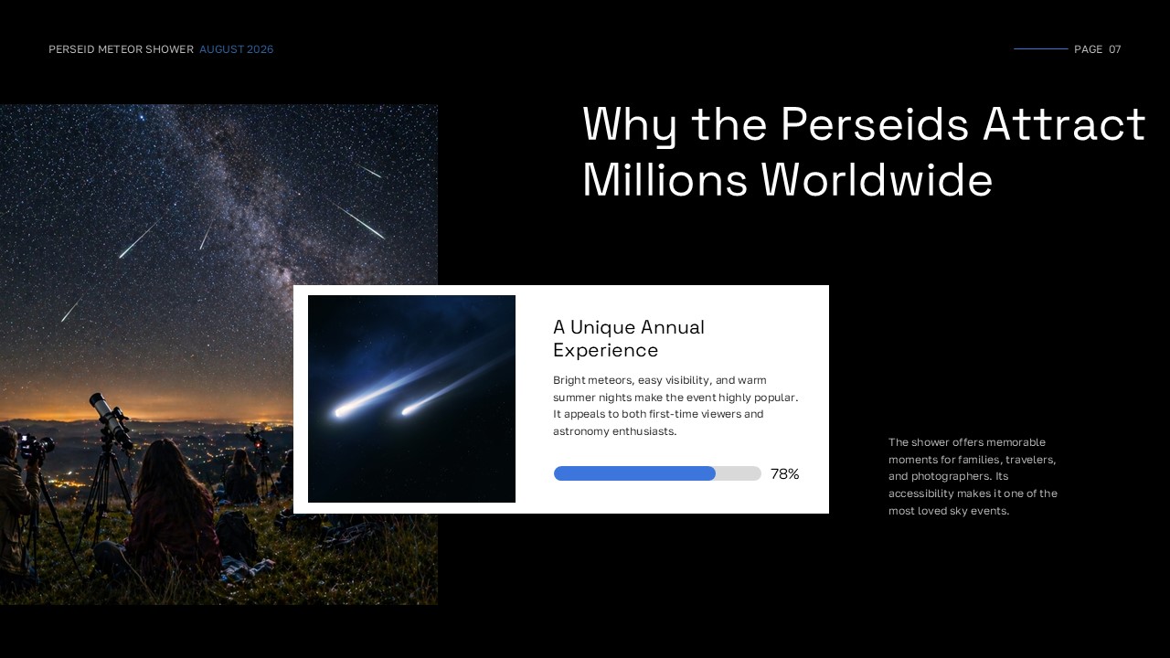 Perseid appeal template - 78% rating with telescope viewing photo