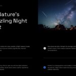 Meteor shower template - split layout with viewing tips and night sky photo