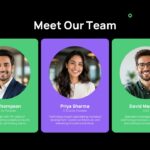 Pitchcraft Creative Deck Template - team introduction slide to showcase leadership profiles and expertise