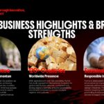 Puma Business Template - Key highlights slide with revenue metrics and global presence statistics