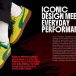 Puma Design Template - Iconic design slide showcasing colorful athletic shoes and innovation messaging
