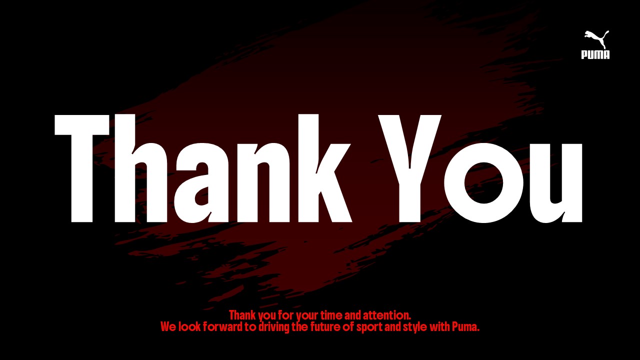 Puma Thank You Template - Closing slide with professional typography and brand design elements