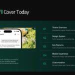 Shopify Theme Template - Agenda slide with mobile mockup and five-section presentation outline