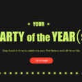 Spotify Party Template - Cover slide with lime green title and golden stars on black background