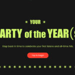 Spotify Party Template - Cover slide with lime green title and golden stars on black background
