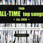 Playlist Creation Template - Crystal prism background with all-time top songs text and saved library button