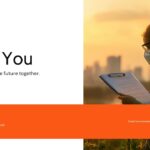 Super El Niño Thank You Template - Masked researcher against sunset cityscape emphasizes sustainable future collaboration