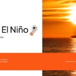 Super El Niño Template - Dramatic ocean sunset with sailing ship silhouette flows into bold climate presentation title