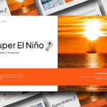 Super El Niño Template Overview - Grid layout showcases comprehensive climate presentation slides with consistent design flow