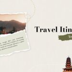 Travel Itinerary Template - title slide with temple landscape