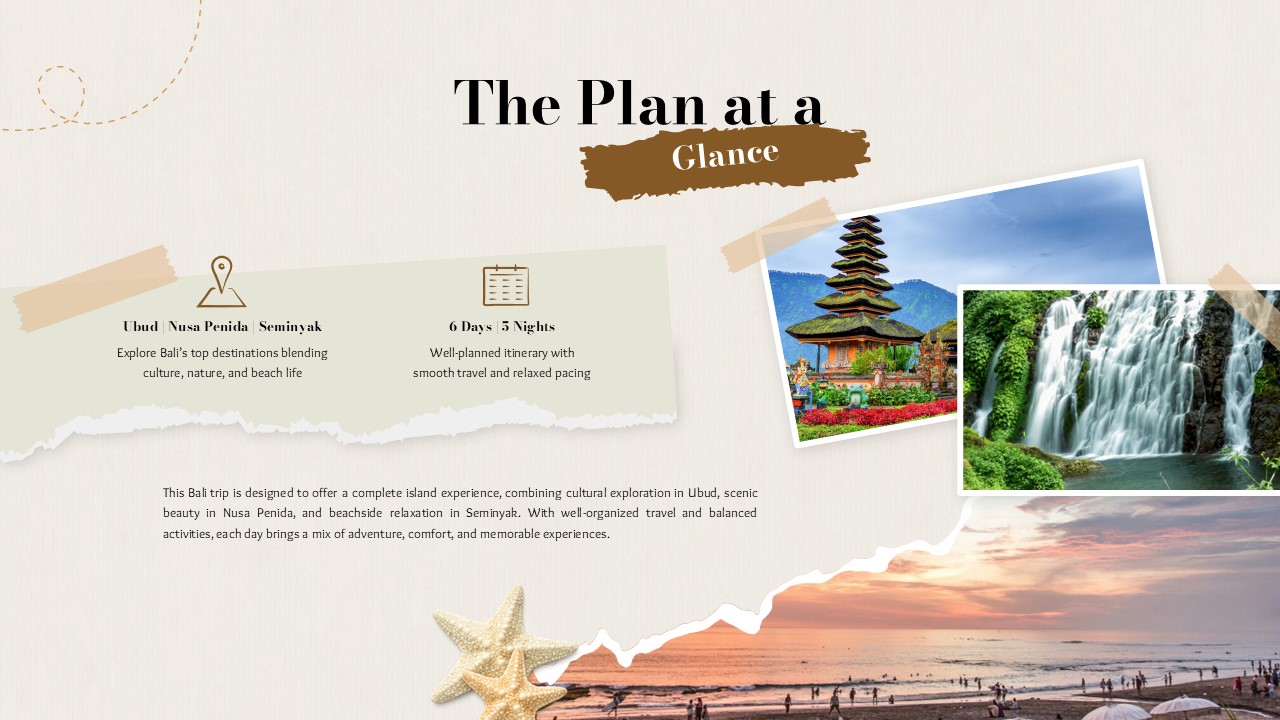 Travel Itinerary Template - plan overview with trip details