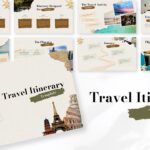 Travel Itinerary Template - collage overview with travel landmarks