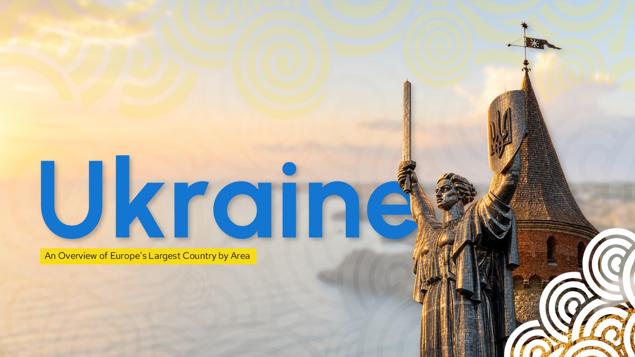 Ukraine Template - Title slide to formally begin educational presentation about Europe's largest country