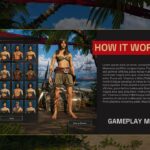 Windrose Game Gameplay Template - Mechanics slide to explain interactive features and user interface design