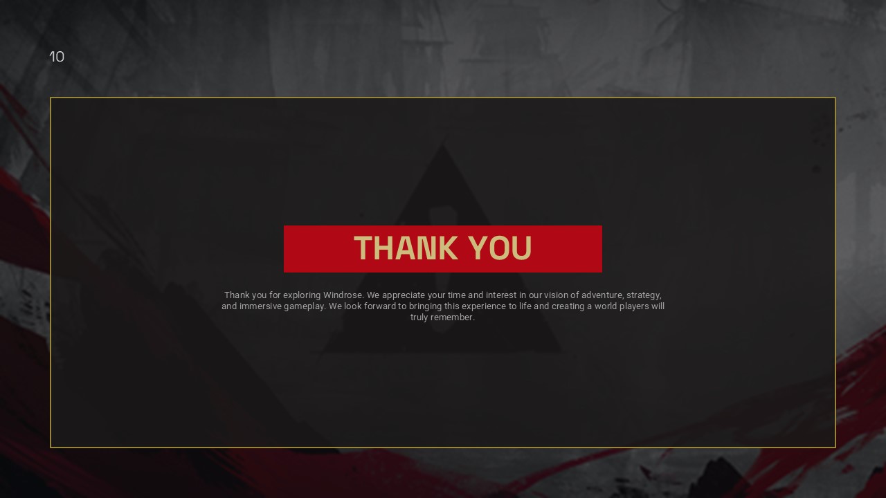 Windrose Game Thank You Template - Professional closing slide to acknowledge audience and end presentations