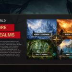 Windrose Game World Template - Exploration slide with compass design to present different realms and environments
