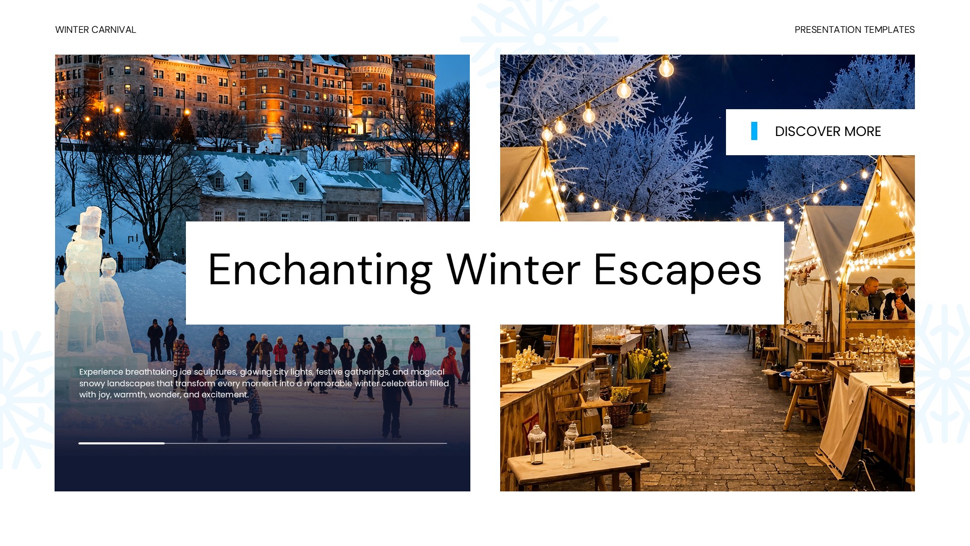 Winter Carnival Template - enchanting escapes with illuminated market scene